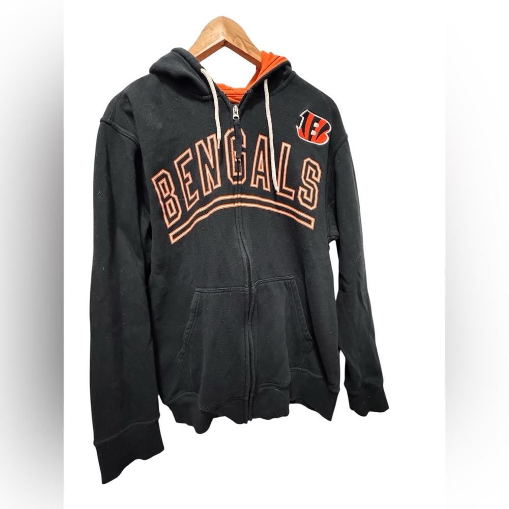 NFL Black and Orange bengals Hoodie size large